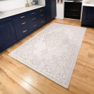 Tapis Orient beige tendre installé dans une cuisine au style contemporain