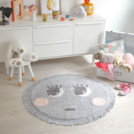 Tapis Enfant Nattiot - Rond Molly gris -  90 cm