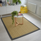 Visuel - Tapis Jonc de mer - Bihar fin chevron - Ganse coton anthracite