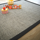 Tapis intrieur / extrieur - Java Chevron silver - Ganse noire