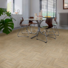 Sol Vinyle Style parquet mosaïque rétro chêne clair - salle à manger