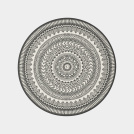 Tapis rond d'extérieur ou d'intérieur - Mandala - Noir