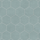 Sol Vinyle Textile - Relief 3D - Carrelage uni hexagonal - Bleu ciel