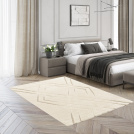 Tapis de salon graphique en relief - Maya - Crème et beige - chambre