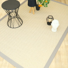 Visuel - Tapis naturel en Sisal - Veracruz chevron - Blanchi - Ganse grise