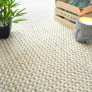 Tapis sur mesure Laine et Sisal Albury grosses boucles blanc crème