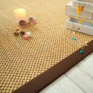 Tapis naturel en sisal grosses boucles - Kidara chaume - Ganse marron