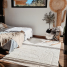 Tapis de salon en relief - Sweet home - Courbe écru et crème - salon