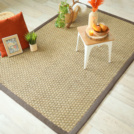 Tapis Jonc de mer Chennai - Natt 4x4 - Ganse lin marron taupe