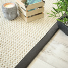 Tapis Laine et Sisal - Albury blanc crme - Ganse gris anthracite