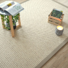 Visuel - Tapis Laine et Sisal - Albury grosses boucles blanc crme - Ganse coton Limon