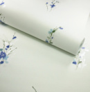 Papier peint vinyle expans sur intiss - Aquarelle - Fleurs bleues