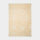 Tapis à motif oriental en tissu chenille recyclé - Camélia - Jaune