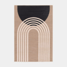 Tapis extérieur et intérieur en relief - Luna - Beige et noir