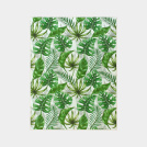 Tapis toucher soft - Imprim feuilles exotique - Vert et cru