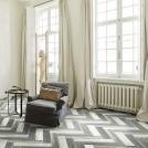 Sol Vinyle Link - Imitation parquet coloré bâton rompu - Surface satinée - Ambiance Salon
