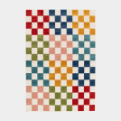 Tapis extérieur et intérieur motif damier - Petit Marius - Multicolore