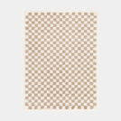 Tapis damier à poils longs - Colorama - Beige rétro