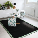 Tapis Mange Noir - Ganse coton vert olive