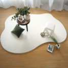 Tapis contemporain de forme organique - Influence - Blanc crme