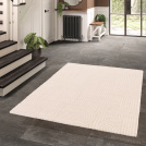 Tapis de salon - Small Circle Line - Beige et écru - salon