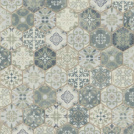 Sol Vinyle Textile - Relief 3D - Carrelage hexagonal ancien - Vert