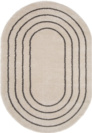 Tapis ovale en matire douce recycle - Masha - Crme et taupe