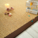 Tapis naturel en sisal grosses boucles - Kidara chaume - Ganse marron