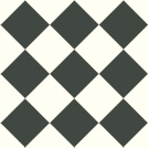 Tapis sur mesure Vinyle - Carrelage damier diagonal - Noir et blanc