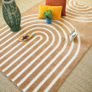 Decoweb.com vous recommande : Tapis de salon - No Circle - Courbe crme et noisette