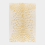 Tapis léopard crème et doré, motif animalier chic et tissage résistant en polypropylène premium