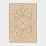 Design oriental revisité pour le tapis Naya en coloris naturel et blanc