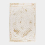 Tapis de salon ou chambre Soraya crème doré avec motif persan épuré et teintes lumineuses