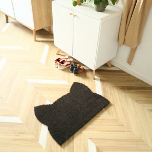 Paillasson coco brun Chat Miaou, épaisseur 17 mm, décor entrée maison