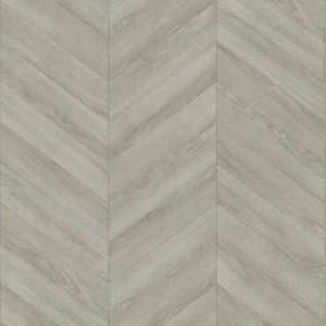 Zoom sur la texture parquet chevron du tapis sur mesure vinyle - Chêne gris