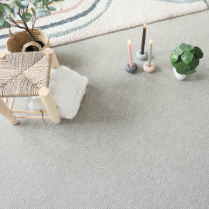 Tapis sur mesure tissé plat - Blanc craie - vue de loin