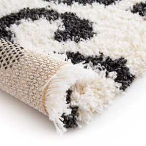 Tapis de salon à poils longs - Wild animal - Noir et blanc cassé - Tapis et envers