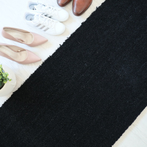 Tapis sur mesure Paillasson Brosse Coco 17mm - Noir - Vue de haut