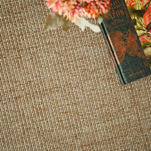 Tapis sur mesure Tissé plat aspect coton - Yoga - Beige naturel - gros plan