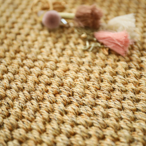 Tapis sur mesure sisal Kidara grosses boucles Chaume - vue de près