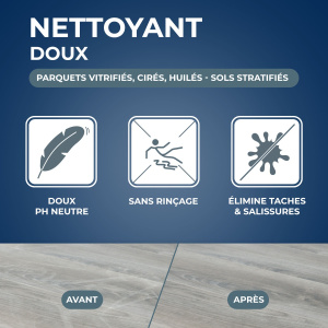 Produit Starwax pour sols bois avec nettoyage fréquent sans rinçage et sans traces