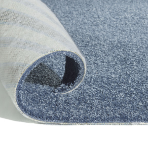 Moquette ultra douce Kawaii bleu doux, vue technique du revêtement en polyamide recyclé
