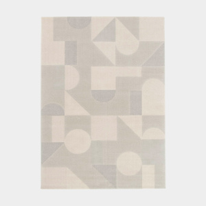 Tapis intérieur géométrique - Bahaus - Gris et beige naturel