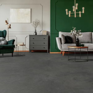 Sol Vinyle Textile Black Edition - Aspect marbre anthracite - Salon
