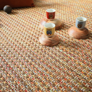 Tissé plat Népal natté multicolor rouge - salon