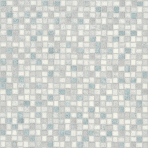 Sol Vinyle Style - Carrelage petite mosaïque argentée - Bleu finition lisse haute performance
