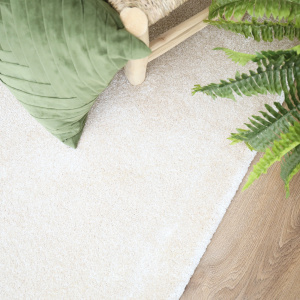 Tapis salon poils longs beige clair - vue de haut