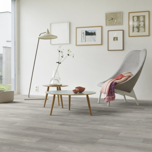 Sol Vinyle Textile Black Edition - Aspect parquet chêne gris - salon