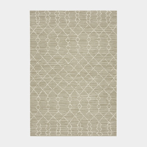 Tapis Scandinave marron clair, motif géométrique nordique pour salon ou terrasse