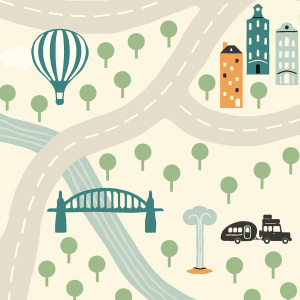 Tapis sur mesure Vinyle pour les enfants - Circuit de voiture clair